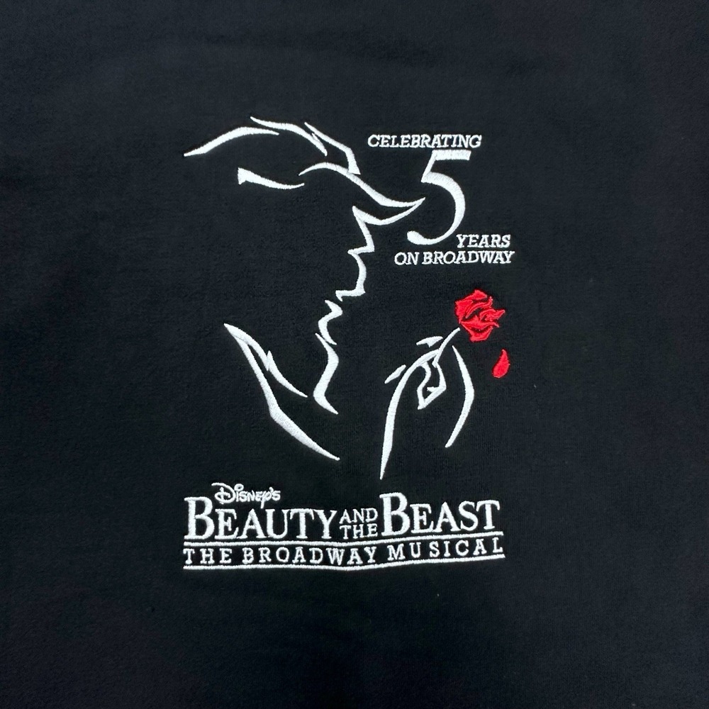 VTG Disney Beauty & The Beast Broadway Musical‎ Embroidered Sweatshirt Men's XL - Picture 6 of 15